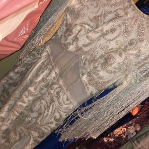 Silver and white dress